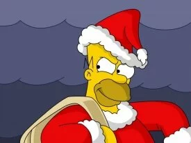 Homer Simpson Xmas Santa
