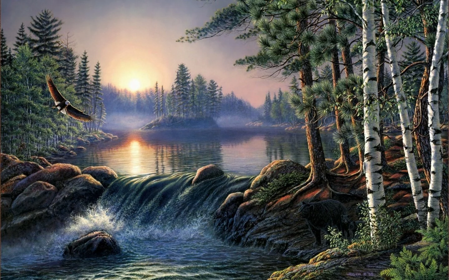 Waterfall James Meger Painting