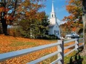 Church in Fall Splendor, New England - .jpg