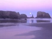 Moonset over Coquille Point, Oregon Islands, Ore.jpg