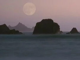 Moonset, Rockaway Beach, California - .jpg (click to view)