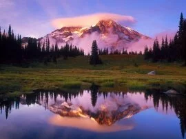 Mount Rainier and Lenticular Cloud Reflected at .jpg (click to view)