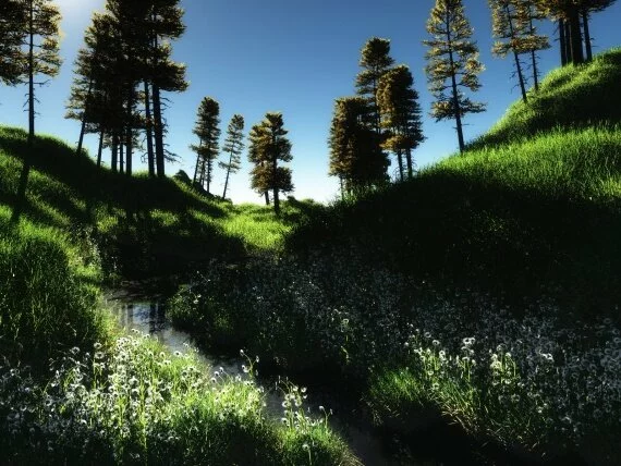 windows 7 3d wallpaper the leading river spring 4 widescreen (click to view)